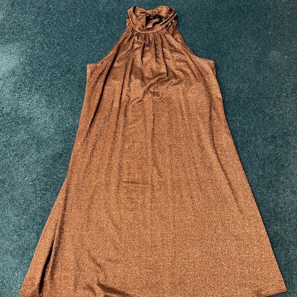 Michael Star shimmer metallic sleeveless dress